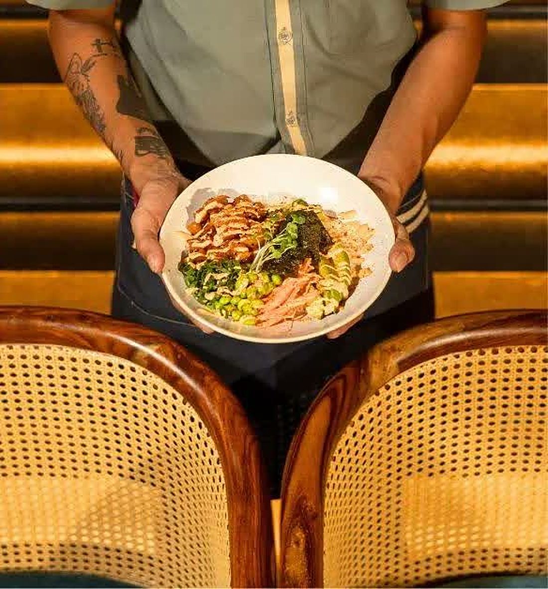 A plate carried out from the kitchen